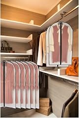 HomeClean Hanging Garment Bags 12 Pack Breathable PEVA with Zip Clear Design view 7