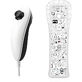 QUMOX Wii Remote Controller and Nunchuck Black Compatible for Wii/Wii U Console (Motion Plus not included)