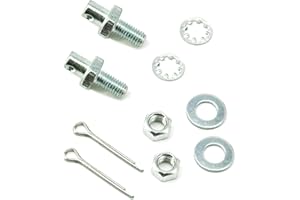 CORRBPEN 2-Pack Throttle Cable Adapter Stud Kit #8009 Compatible with 1977-later Chevrolet Steel 10-32 x 3/8 Thread (Includes 2*Nut, 2*Washers, and 2*Cotter Pin)