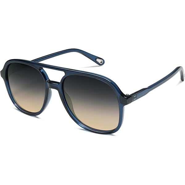 Quay Australia The Playa Polarized Aviator Sunglasses in Blue/Black Amazon.com: Quay Australia All In Oversized Aviator  main image 4