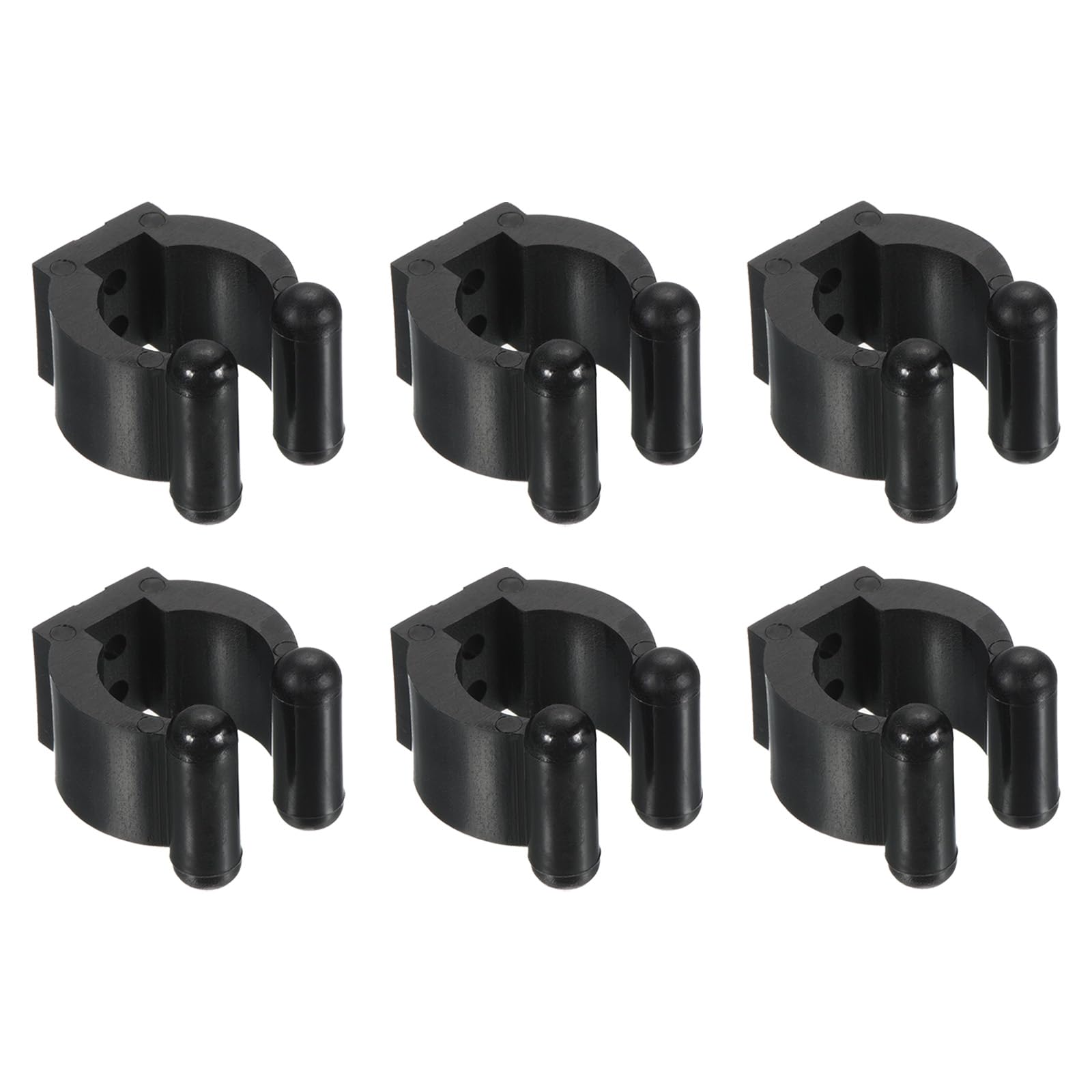 PATIKIL 17mm Dia Billiards Cue Locating Clip Holder, 6 Pack Plastic Snooker Clip for Fishing Rod Pool Cue Rack Storage, Black