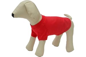 Lovelonglong Pet Clothing Dog Costumes Basic Blank T-Shirt Tee Shirts for Small Dogs Red L