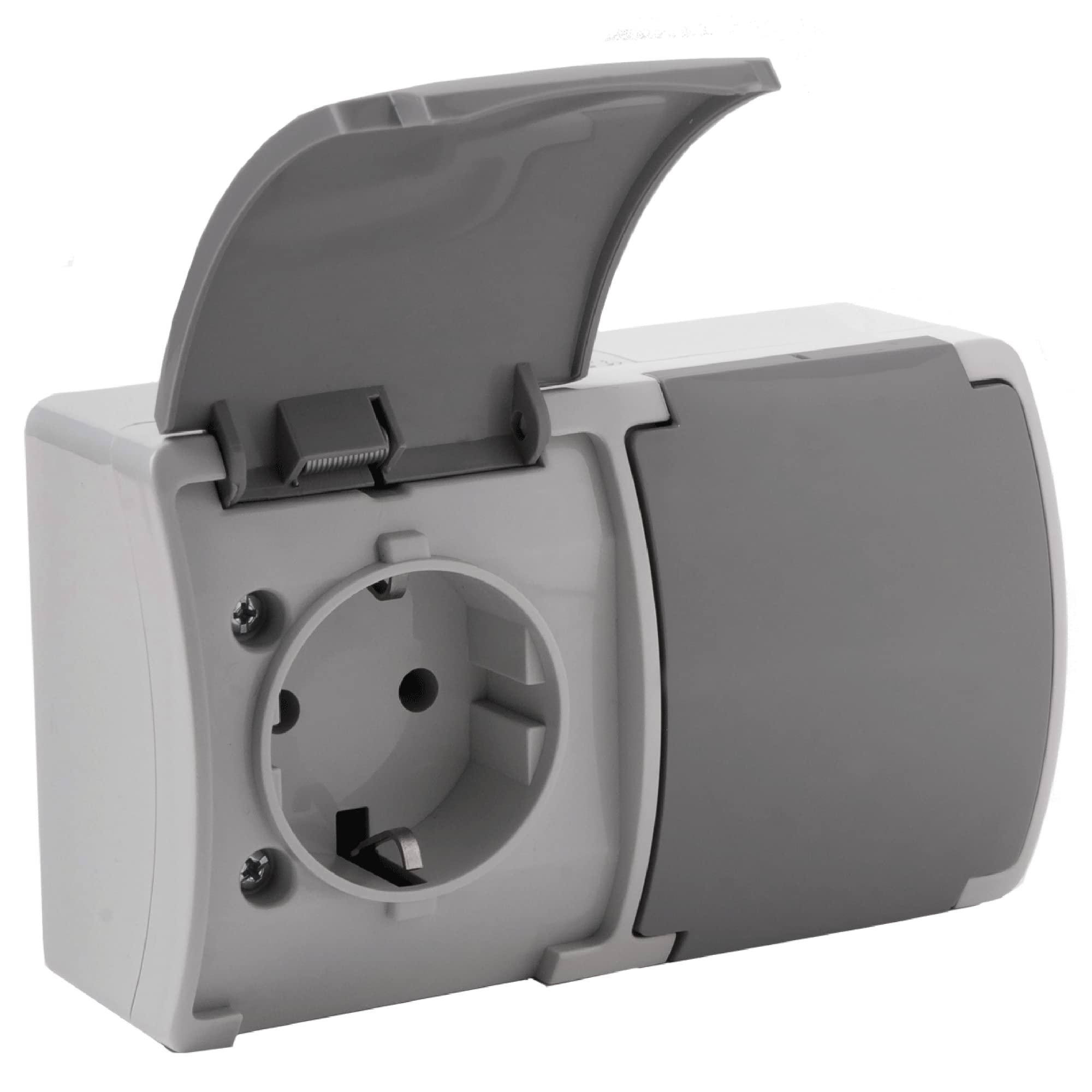 ORNO OE-7106 Surface-Mounted Socket IP44 Surface Mounting (Grey Graphite)