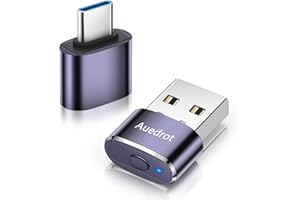 AUEDROT Mouse Jiggler Undetectable Metal USB Mouse Mover with Switch Button, Automatic Mini Mouse Shaker with 2 Jiggle Modes, Driver-Free, Plug & Play, Keep Computer/Laptop Awake, with USB-C Adapter, Purple