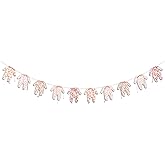 GIOGUK Flower Baby Shower Bow Banner - Baby In Bloom Garland, Baby Shower, Birthday, Anniversary, Gender Reveal Party Decoration Supplies, Floral Baby Clothes Banner Photo shoot background props