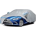 Car Cover for 2001-2025 Lexus ES ES300 ES330 ES350 ES300h, Waterproof Custom-fit All Weather Sun Rain UV Dust Snow Protection Outdoor ES350 Car Cover with Door Zipper and Cotton Lining-Grey