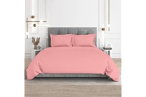 CharlottelyHues 1 Piece Duvet Cover - 1000 Thread Count 100% Egyptian Cotton Breathable, Soft Duvet Cover with Zipper & Corner Ties Quilt Cover Sateen Weave Durable Duvet - Queen/Full (Mystic Rose)