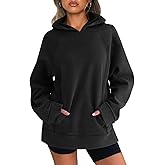 EXLURA Womens Heavyweight Cotton Hoodies Oversized Sweatshirts Fleece Pullover Fall Winter Vintage Washed Hoodie Pockets Y2K