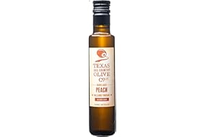 TEXAS HILL COUNTRY OLIVE CO. Peach Balsamic Vinegar - Gourmet Barrel Aged Infused Balsamic Vinegar - Great for Dressing Dipping Glazing - No Artificial Flavors or Added Sugar - Made in Texas (8.5 oz)