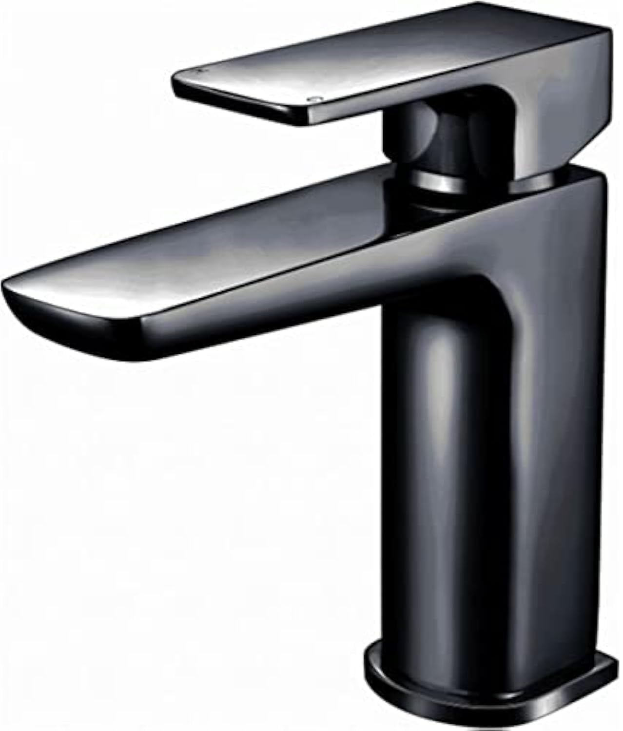 Noir Mono Basin Mixer inc Waste | Matt Black Finish | Bathroom Sink Tap | Single Lever