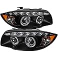 Carpartsinnovate Fits 07-13 E81 E82 E87 E88 1-Series LED Halo Black Projector Headlights