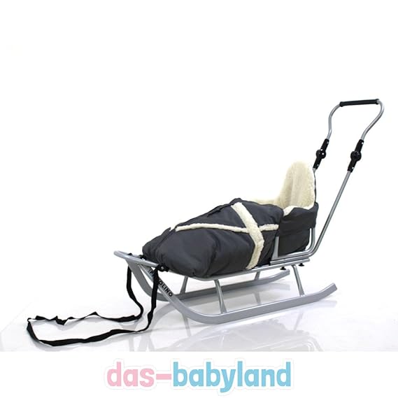 Unbekannt Schlitten aus Metall in 8 Farben mit Rückenlehne,Schieber & Gurt