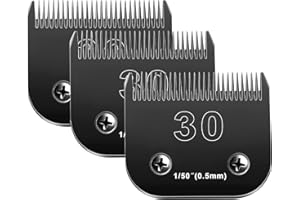 Audoc 30 Blades Dog Grooming Blades Compatible with Andis/Oster A5/Wahl KM-10 Series Dog Clippers,Detachable Clipper Replacement Blade,Black,(30#/3PC)
