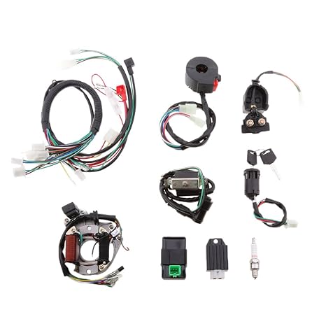 Sharplace CDI Kabelbaum Montagekit Motorrad Zündspule Verkabelung CDI-Bausatz Für 50cc 70cc 90cc 110cc ATV Quad