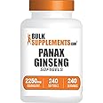 BulkSupplements.com Panax Ginseng Softgels - Panax Ginseng Supplement, Panax Ginseng Extract, 225mg of Panax Ginseng - Gluten Free, 1 Softgel per Serving, 240 Count (Pack of 1)