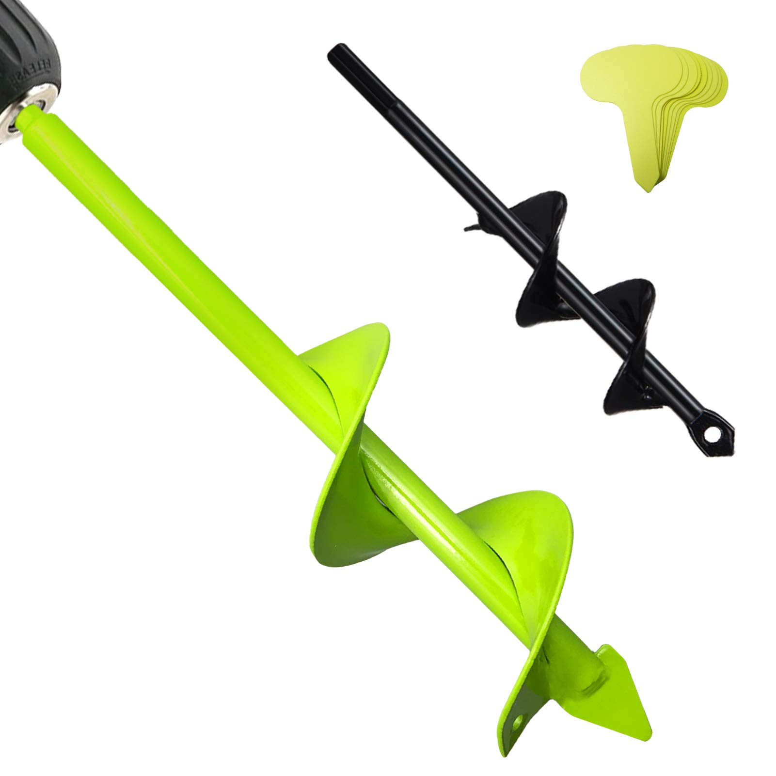 Auger Drill Bit for Planting 80x300+40x220 Garden Auger Spiral Drill Bit Bulb Planter Auger Post Hole Digger Garden Spiral Hole Drill Planter Soil Auger Planting Auger for Hex Driver Drill Solid Shaft