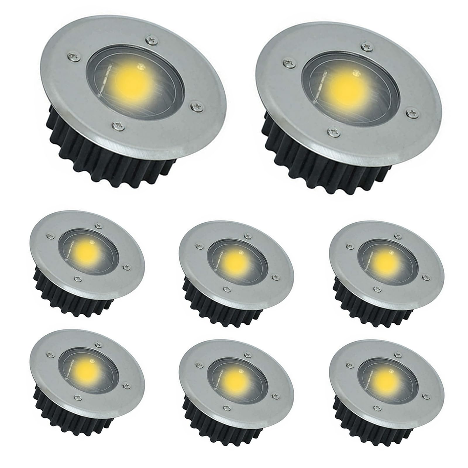NCONCO Solar Floor Lights, Pack of 8, IP65 Waterproof, Warm White LED Garden Lights, Solar Lamp, Garden Decoration