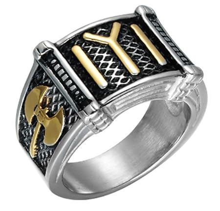 AccessCube Kayi Obasi Flagge Osmanisches Reich Ring Edelstahl Ring Ork Axt Osmanen Siegel Kayi Ertugrul Ring