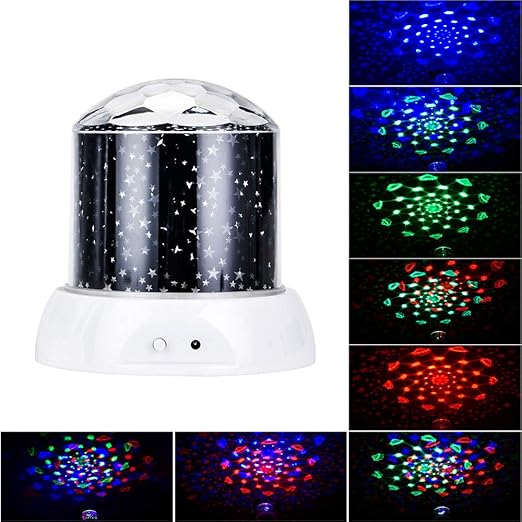 Galapara Lámpara Proyector Estrellas, 360° Rotación Lampara ...