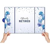 Blue Silver Retirement Party Decorations, Retired Alternative Signature Guest Book, Happy Retirement Decorations, Retirement Gifts for Men Women,Signature Board for Retirement Farewell Party Supplies