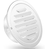 Zonon 1 Pcs 4 Inch Soffit Vents Round Vent Cover Stainless Steel, White | Dryer Vent with Mesh Screen, for Home Outdoor Bathroom Wall Ceiling Outside Exterior Exhaust