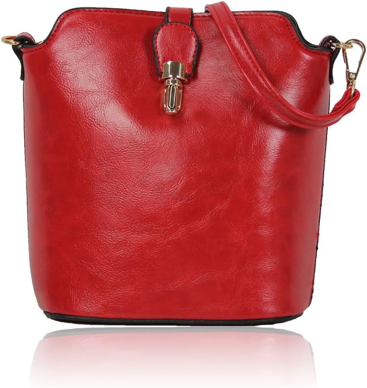 Craze London Soft PU Leather Crossbody Bag for Girl in Small Size and Simple Classic Style with Long Strap