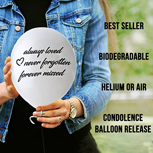 Biodegradable Funeral Balloons 25 White Elegant Memorial Balloons