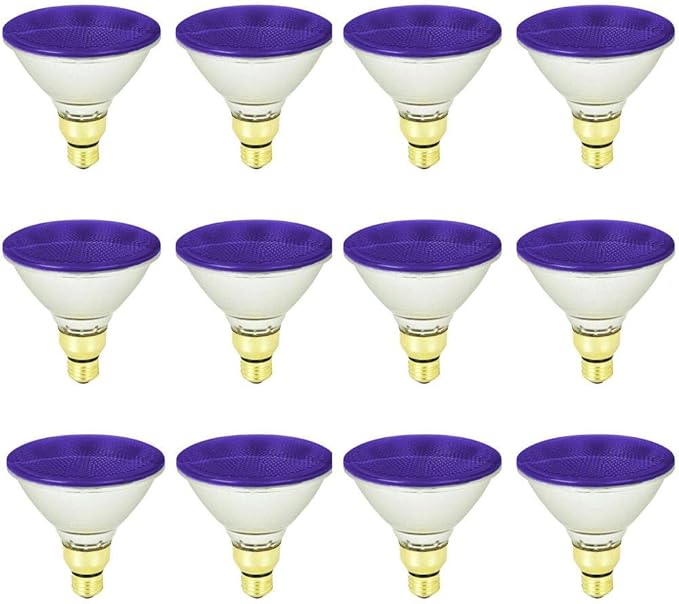 90Watt Halogen PAR38 Purple Flood Light Bulb (12Pack)