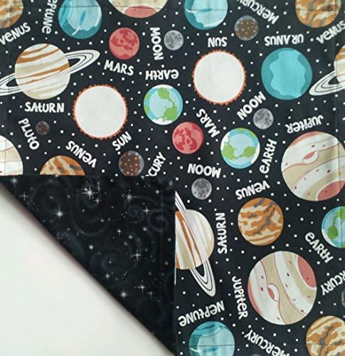 Kiddokins Cotton Cloth Napkins for Kids Lunchbox: Planets Double Sided Napkin