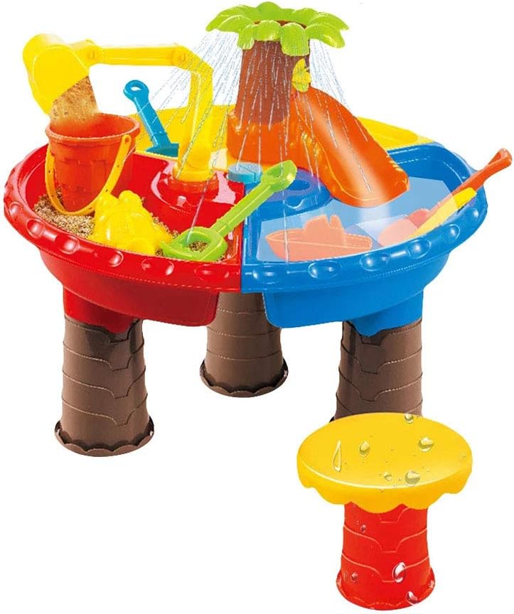 Water Sand Table Toys Set, Toddler Sand Playset, Study with Portable