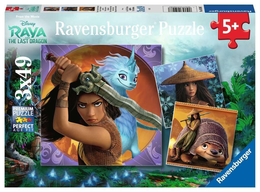 Ravensburger Disney Raya & The Last Dragon - 3 x 49 Piece Jigsaw Puzzles for Kids Age 5 Years Up