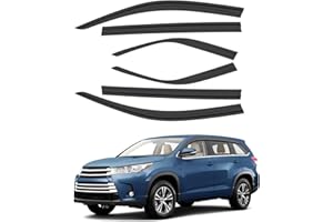 ACLONG Smoke Rain Guards for Toyota Highlander 2014-2019 Tape-On Side Shatterproof Window Visor, Window Deflectors, Vent Deflectors, 6-Piece Set