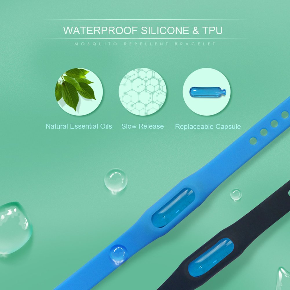 All Natural Mosquito Repellent Bracelets Waterproof Anti Mosquito Bracelet Wristband for Kids Adult 90 Days Protection Non Spray Deet Free Kiveta