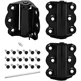 Nuk3y Screen Door Spring Hinge Set, 2-3/4"", Set Includes 2 Self-Closing Hinges &amp; 1 Adjustable Self-Closing Hinge. (Black)
