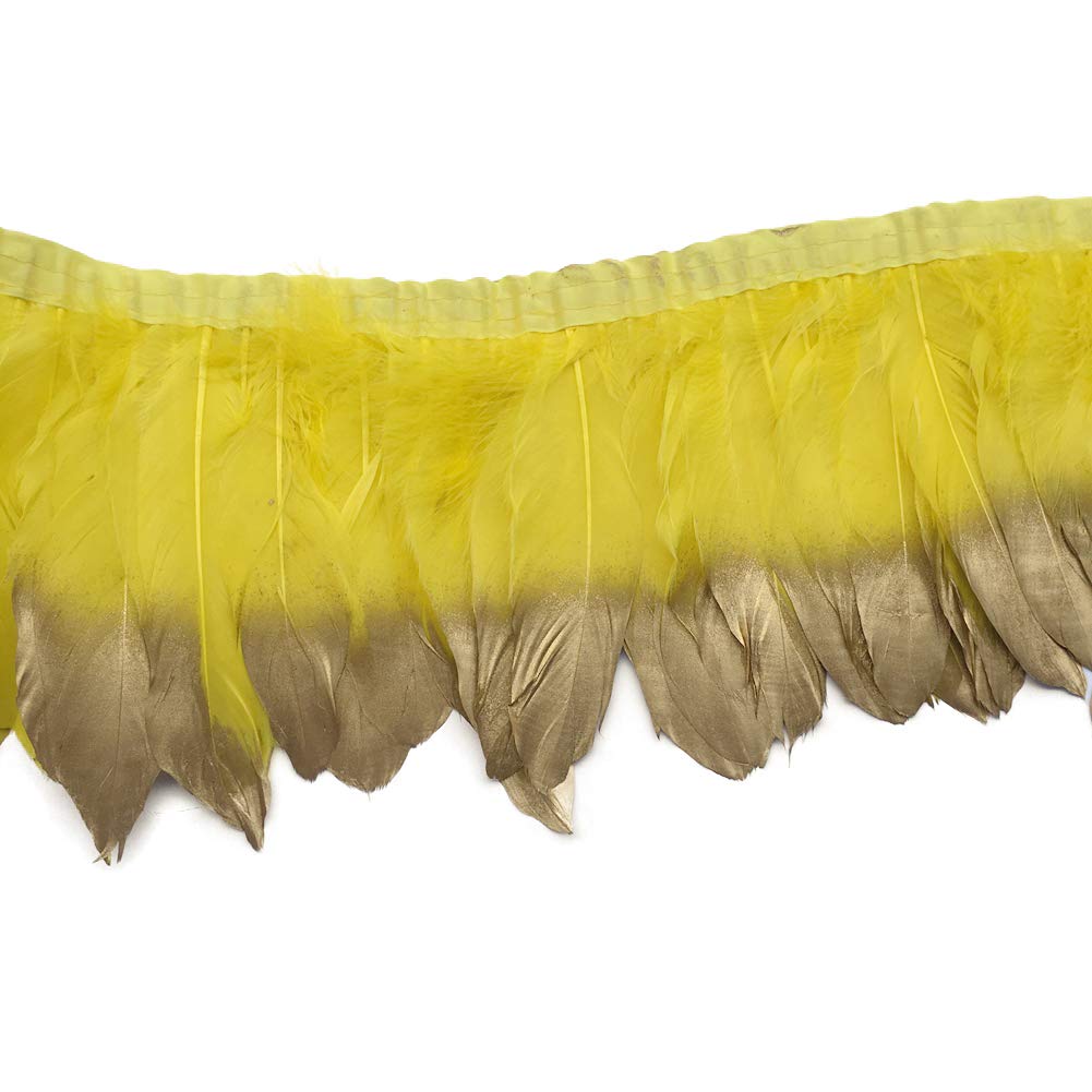 Sowder Duck Goose Feather Trim Fringe 2 Yards(Yellow and Gold) — image 1