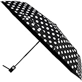 Agaric Cute Polka Dots Large Travel Umbrella for Rain & Sun, 46” UV Protection Auto Open Close Waterproof Folding Umbrella Windproof Compact Umbrella