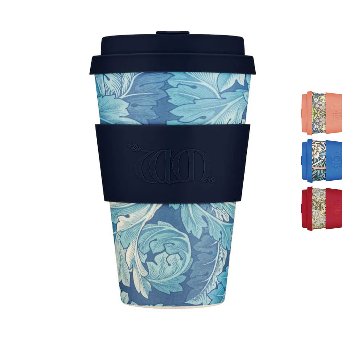 14oz 400ml William Morris Reusable Eco-Friendly 100% Plant Based Coffee Cup - Melamine Free & Biodegradable Dishwasher/Microwave Safe Travel Mug, Acanthus