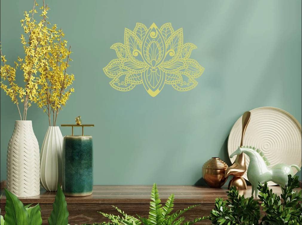 DGAGA Yoga Silk Screen Stencils,Lotus Reusable Self-Adhesive Silk Screen Printing, Mandala Sun Mesh Transfers,Hamsa Hand Screen Printing Stencils for Painting on Wood,Furniture,DIY Home Decor