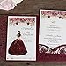 DORIS HOME 50pcs Laser Cut Wedding Invitations with Envelopes Burgundy, 4.7x7.1 Blank Invitation Cards for Wedding, Anniversary Invitations with Envelopes
