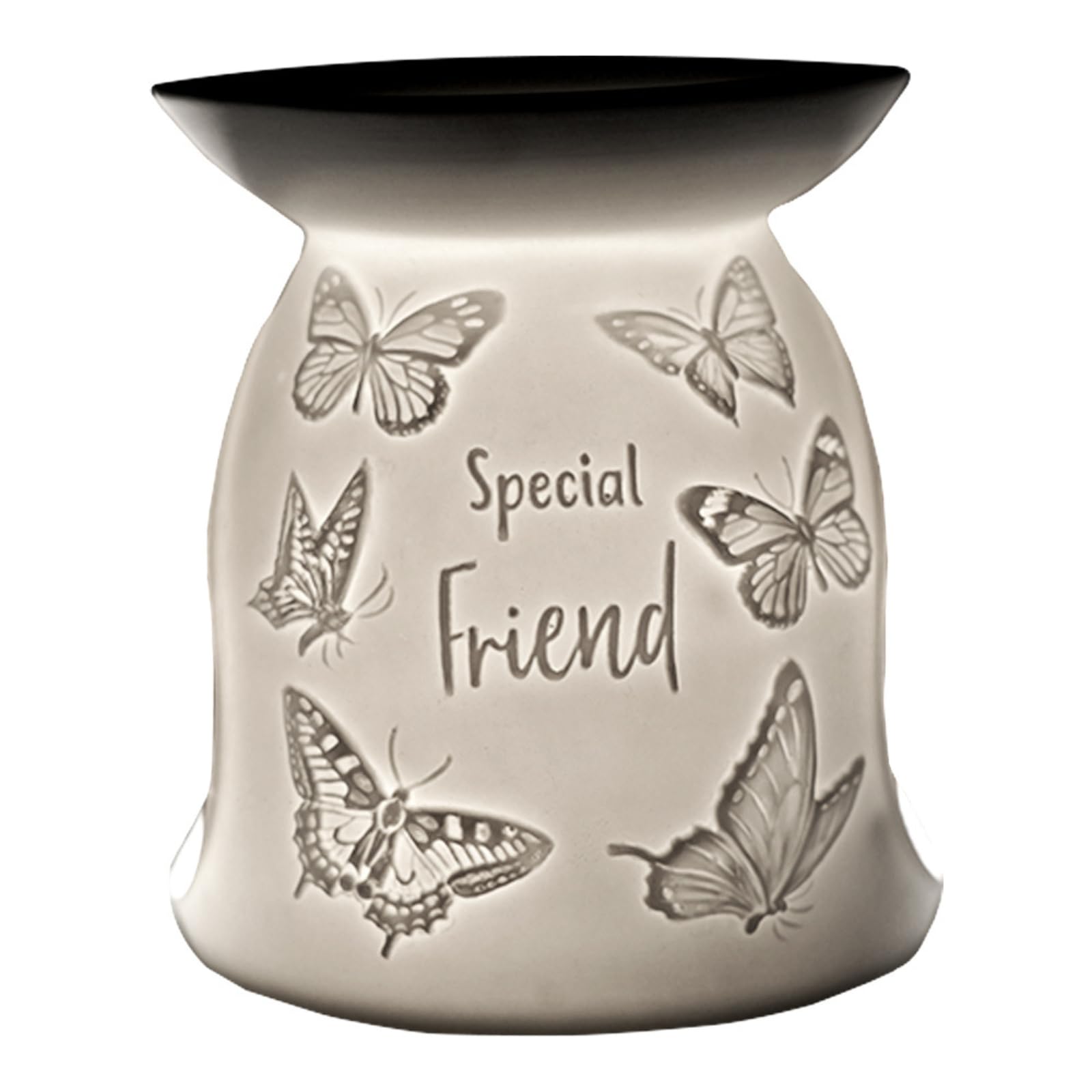 Cello Special Friend Tealight Wax Melt & Oil Burner, Butterfly, Stunning Friend Ornament. Use as Wax Melt Burners or Essential Oil Burner and Fragrance Your Room. Special Friend Gifts.