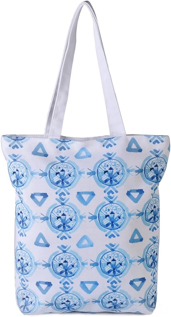 Cotton Canvas Tote Bag with Inner Pocket Adorable Large Tote Bag for Beach,Shipping,Groceries,Books