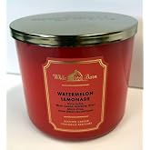 Bath and Body Works, White Barn 3-Wick Candle w/Essential Oils - 14.5 oz - 2021 Core Scents! (Watermelon Lemonade) Label Artwork Varies