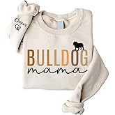 LOVELYPOD Custom Dog Mama Sweatshirt with Dogs Name on Sleeve, Fur Mom Sweater, Dogs Lover