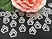 ALIMITOPIA 50pcs Dog Paw Print Pet Charm Alloy Doggy Puppy Cat Animal Footprint Pendant for DIY Necklace Bracelet Jewelry Making Findings(Antique Silver Tone)