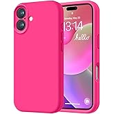 LOVE 3000 Designed for iPhone 16 Case, Premium Silicone with [Soft Anti-Scratch Microfiber Lining] Shockproof Protective Phone Case for Men Women Girls 6.1", Hot Pink