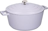 MasterClass Large Casserole Dish with Lid Lavender 5 Litre 28 cm Induction