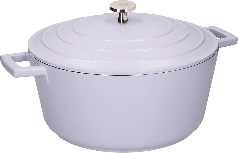 MasterClass Large Casserole Dish with Lid Lavender 5 Litre 28 cm Induction
