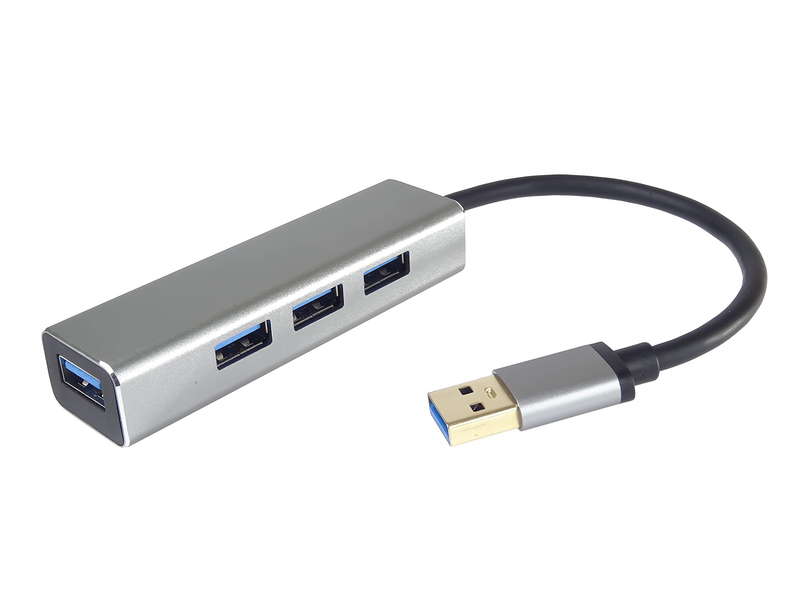 PremiumCord USB 3.0 Superspeed HUB 4-Port 5Gbps USB Male for 4 USB Female Colour Silver