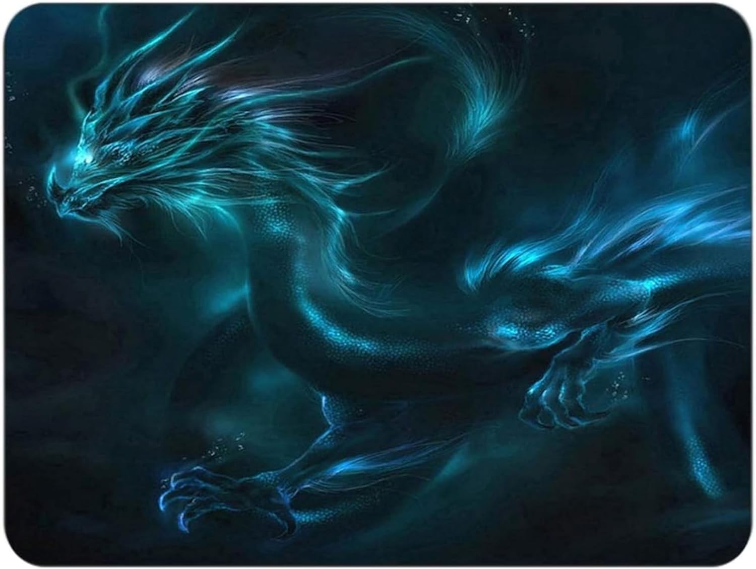 Silent Monsters Mouse Mat Medium 14 x 10 inches / 36 x 25 cm, Dragon, Lasercut Edges, washable & rollable Mouse Pad, Gaming Home Office Mousemat, Mousepad non-slip & quiet, Desk Mat