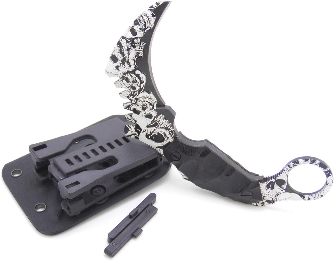 MASALONG 6.57" Outdoor Survival Claw Tactical Knife Hunting Fixed Blade Knife AUS-8 with Sheath